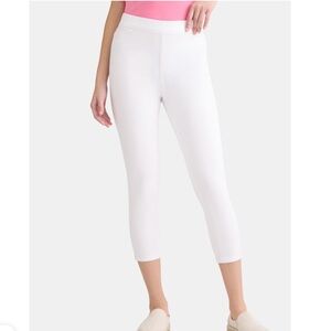 Time & Tru Women's White Cropped Leggings Size Medium